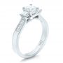 14k White Gold 14k White Gold Custom Princess Cut Diamond Engagement Ring - Three-Quarter View -  100632 - Thumbnail