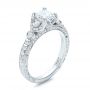 18k White Gold Custom Princess Cut Diamond Engagement Ring - Three-Quarter View -  100778 - Thumbnail