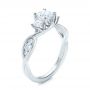  Platinum Platinum Custom Princess Cut Diamond Engagement Ring - Three-Quarter View -  101223 - Thumbnail