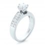 18k White Gold 18k White Gold Custom Princess Cut Diamond Engagement Ring - Three-Quarter View -  102399 - Thumbnail