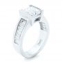 14k White Gold Custom Princess Cut Diamond Engagement Ring - Three-Quarter View -  102536 - Thumbnail