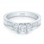 18k White Gold 18k White Gold Custom Princess Cut Diamond Engagement Ring - Flat View -  100632 - Thumbnail