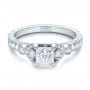  Platinum Platinum Custom Princess Cut Diamond Engagement Ring - Flat View -  100778 - Thumbnail