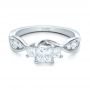 18k White Gold 18k White Gold Custom Princess Cut Diamond Engagement Ring - Flat View -  101223 - Thumbnail