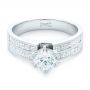 14k White Gold Custom Princess Cut Diamond Engagement Ring - Flat View -  102399 - Thumbnail