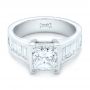  Platinum Platinum Custom Princess Cut Diamond Engagement Ring - Flat View -  102536 - Thumbnail