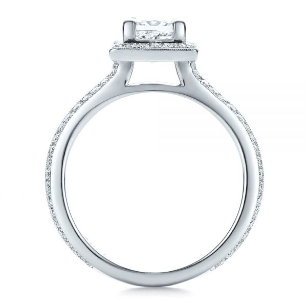  Platinum Platinum Custom Princess Cut Diamond Engagement Ring - Front View -  100250