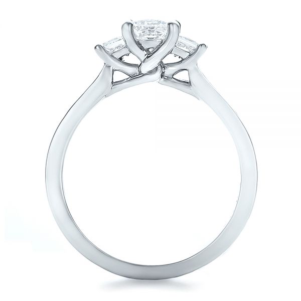  Platinum Custom Princess Cut Diamond Engagement Ring - Front View -  100632