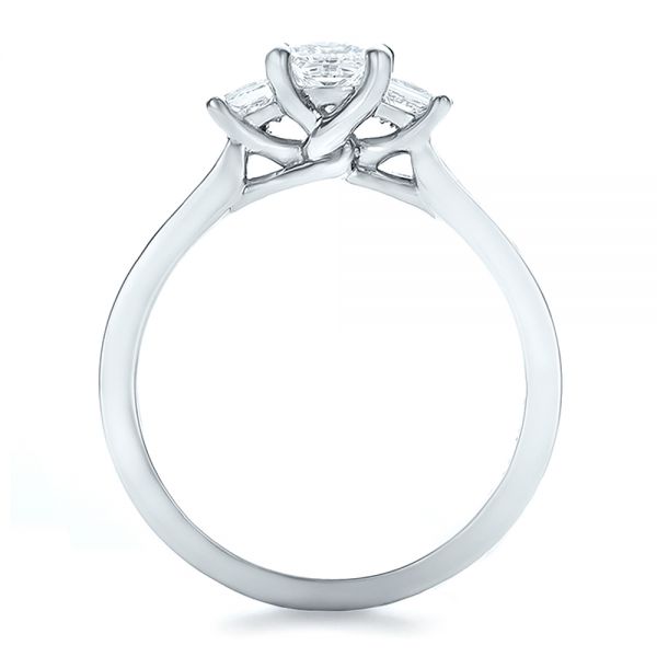 Platinum Custom Princess Cut Diamond Engagement Ring - Front View - 100632