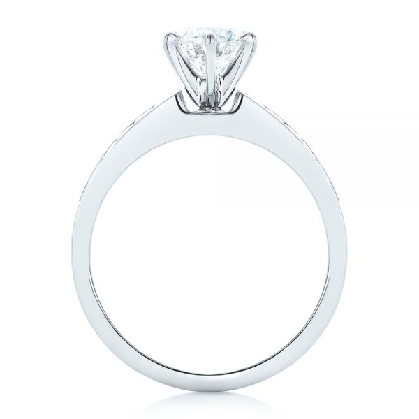 18k White Gold 18k White Gold Custom Princess Cut Diamond Engagement Ring - Front View -  102399