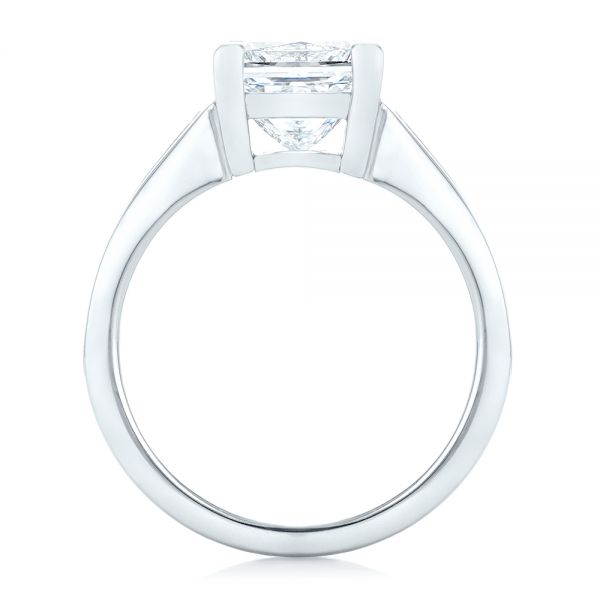 18k White Gold 18k White Gold Custom Princess Cut Diamond Engagement Ring - Front View -  102536