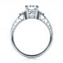 18k White Gold Custom Princess Cut Diamond Engagement Ring - Front View -  1208 - Thumbnail