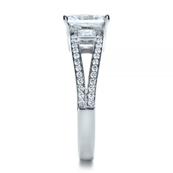  Platinum Platinum Custom Princess Cut Diamond Engagement Ring - Side View -  1208