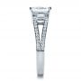 18k White Gold Custom Princess Cut Diamond Engagement Ring - Side View -  1208 - Thumbnail