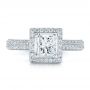  Platinum Platinum Custom Princess Cut Diamond Engagement Ring - Top View -  100250 - Thumbnail