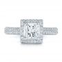 14k White Gold Custom Princess Cut Diamond Engagement Ring - Top View -  100250 - Thumbnail