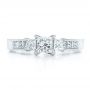  Platinum Custom Princess Cut Diamond Engagement Ring - Top View -  100632 - Thumbnail
