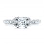 18k White Gold Custom Princess Cut Diamond Engagement Ring - Top View -  100778 - Thumbnail
