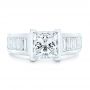 14k White Gold Custom Princess Cut Diamond Engagement Ring - Top View -  102536 - Thumbnail