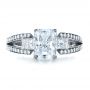 14k White Gold 14k White Gold Custom Princess Cut Diamond Engagement Ring - Top View -  1208 - Thumbnail