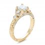 18k Yellow Gold 18k Yellow Gold Custom Princess Cut Diamond Engagement Ring - Three-Quarter View -  100778 - Thumbnail