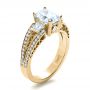 18k Yellow Gold 18k Yellow Gold Custom Princess Cut Diamond Engagement Ring - Three-Quarter View -  1208 - Thumbnail