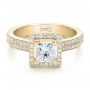 14k Yellow Gold 14k Yellow Gold Custom Princess Cut Diamond Engagement Ring - Flat View -  100250 - Thumbnail