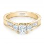 14k Yellow Gold 14k Yellow Gold Custom Princess Cut Diamond Engagement Ring - Flat View -  100632 - Thumbnail