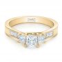 14k Yellow Gold 14k Yellow Gold Custom Princess Cut Diamond Engagement Ring - Flat View -  100632 - Thumbnail