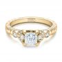18k Yellow Gold 18k Yellow Gold Custom Princess Cut Diamond Engagement Ring - Flat View -  100778 - Thumbnail