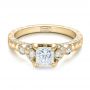 14k Yellow Gold 14k Yellow Gold Custom Princess Cut Diamond Engagement Ring - Flat View -  100778 - Thumbnail