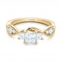 14k Yellow Gold 14k Yellow Gold Custom Princess Cut Diamond Engagement Ring - Flat View -  101223 - Thumbnail