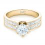 14k Yellow Gold 14k Yellow Gold Custom Princess Cut Diamond Engagement Ring - Flat View -  102399 - Thumbnail