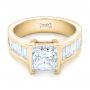 18k Yellow Gold 18k Yellow Gold Custom Princess Cut Diamond Engagement Ring - Flat View -  102536 - Thumbnail
