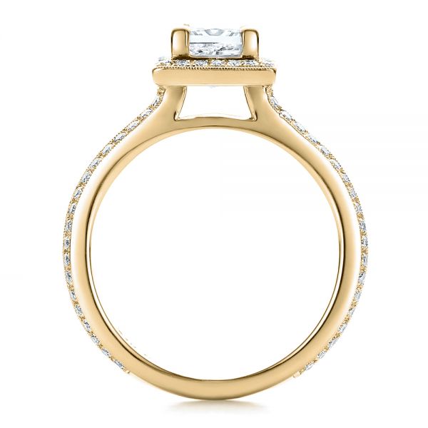 14k Yellow Gold 14k Yellow Gold Custom Princess Cut Diamond Engagement Ring - Front View -  100250