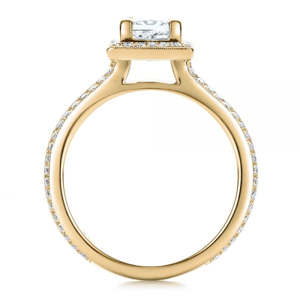 18k Yellow Gold 18k Yellow Gold Custom Princess Cut Diamond Engagement Ring - Front View - 100250