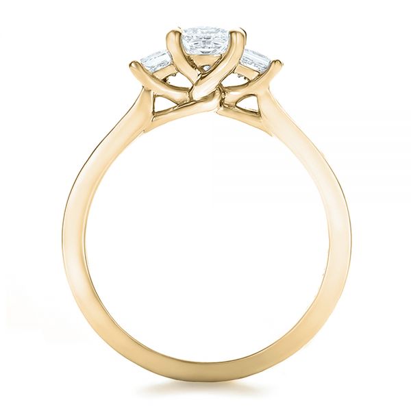 14k Yellow Gold 14k Yellow Gold Custom Princess Cut Diamond Engagement Ring - Front View -  100632