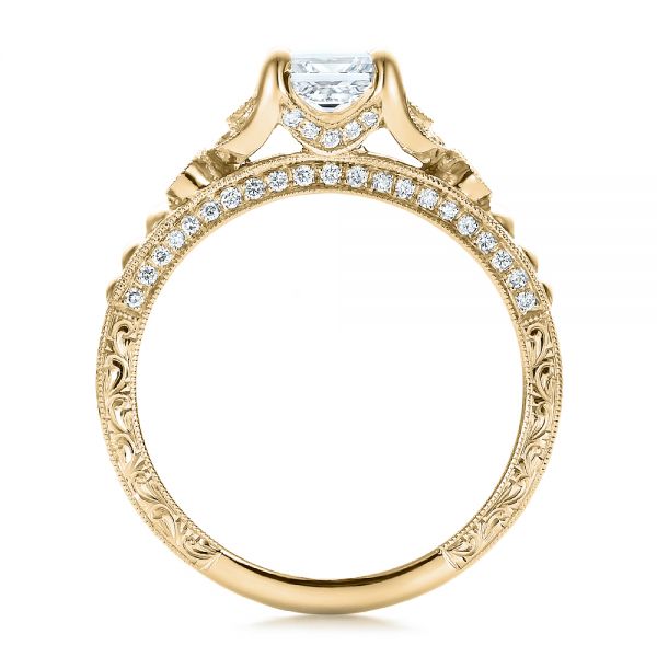 18k Yellow Gold 18k Yellow Gold Custom Princess Cut Diamond Engagement Ring - Front View -  100778
