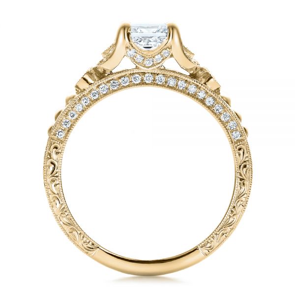 14k Yellow Gold 14k Yellow Gold Custom Princess Cut Diamond Engagement Ring - Front View -  100778