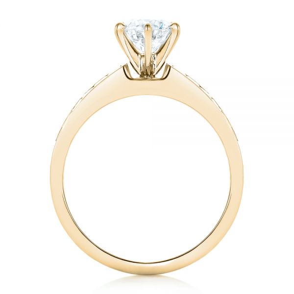 18k Yellow Gold 18k Yellow Gold Custom Princess Cut Diamond Engagement Ring - Front View -  102399