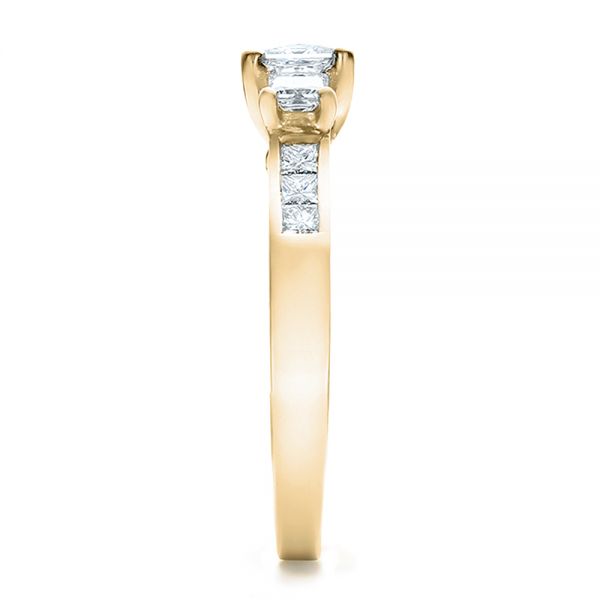 18k Yellow Gold 18k Yellow Gold Custom Princess Cut Diamond Engagement Ring - Side View - 100632