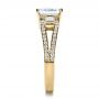18k Yellow Gold 18k Yellow Gold Custom Princess Cut Diamond Engagement Ring - Side View -  1208 - Thumbnail