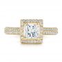 14k Yellow Gold 14k Yellow Gold Custom Princess Cut Diamond Engagement Ring - Top View -  100250 - Thumbnail