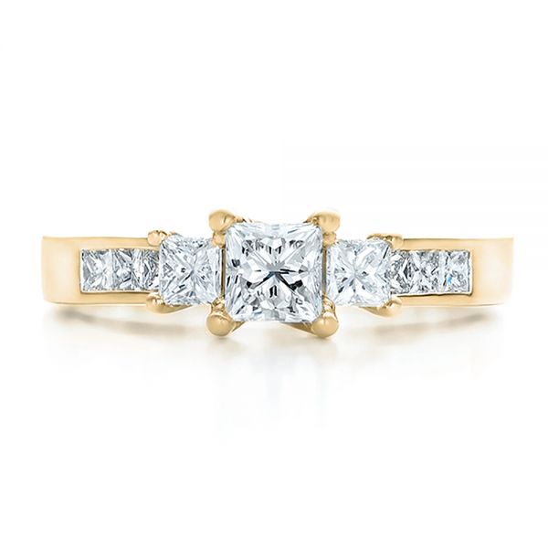 14k Yellow Gold 14k Yellow Gold Custom Princess Cut Diamond Engagement Ring - Top View -  100632