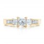 18k Yellow Gold 18k Yellow Gold Custom Princess Cut Diamond Engagement Ring - Top View -  100632 - Thumbnail