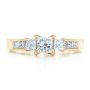 14k Yellow Gold 14k Yellow Gold Custom Princess Cut Diamond Engagement Ring - Top View -  100632 - Thumbnail