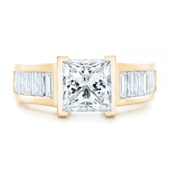 14k Yellow Gold 14k Yellow Gold Custom Princess Cut Diamond Engagement Ring - Top View -  102536