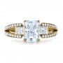 18k Yellow Gold 18k Yellow Gold Custom Princess Cut Diamond Engagement Ring - Top View -  1208 - Thumbnail