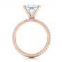18k Rose Gold 18k Rose Gold Custom Princess Cut Diamond Eternity Engagement Ring - Front View -  101469 - Thumbnail