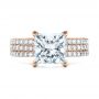 18k Rose Gold 18k Rose Gold Custom Princess Cut Diamond Eternity Engagement Ring - Top View -  101469 - Thumbnail